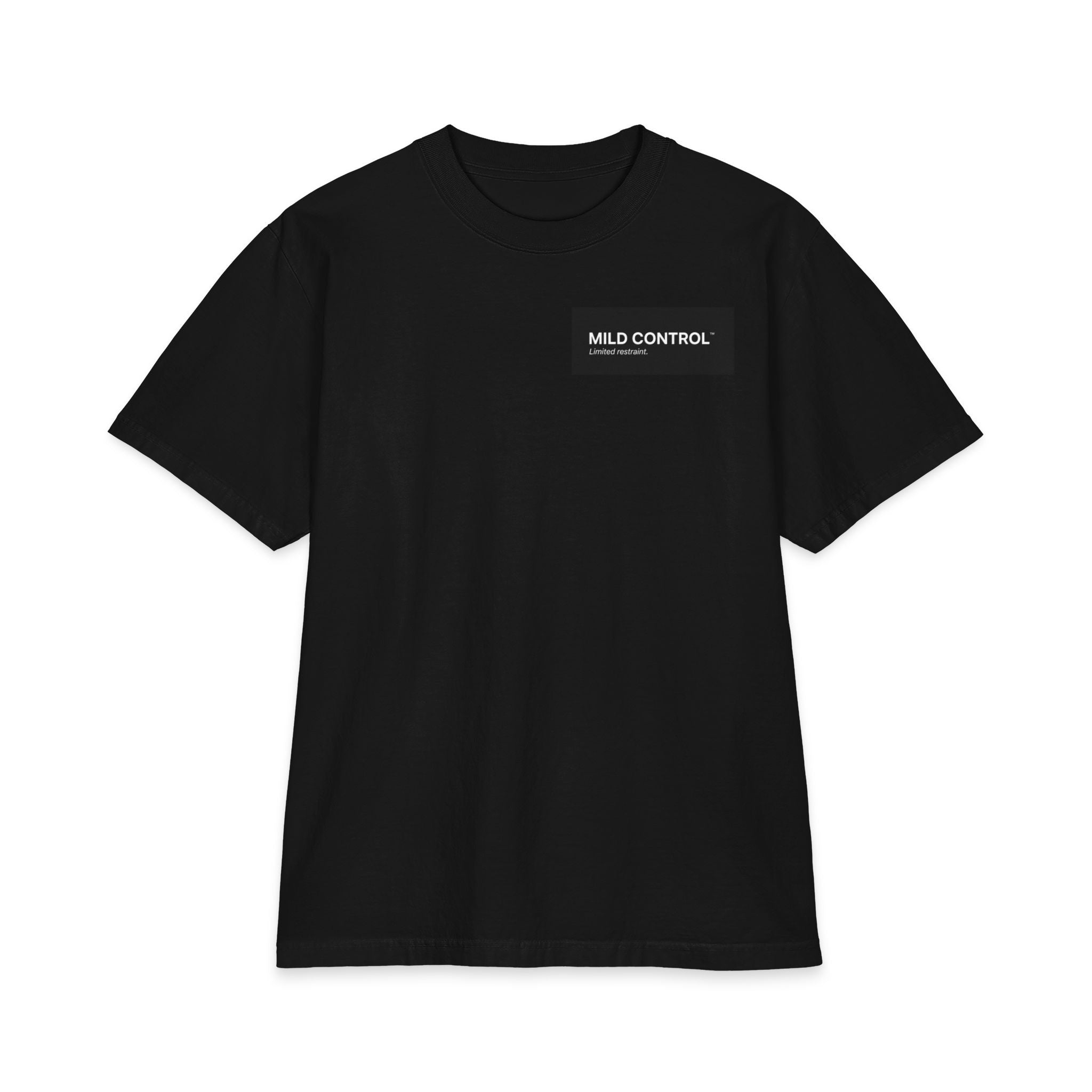 Mild Control Graphic Tee — Minimal Chest Logo T-Shirt
