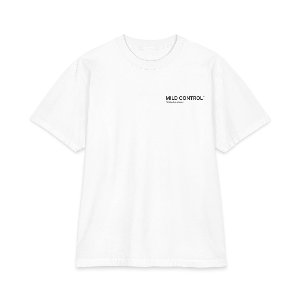 Mild Control Graphic Tee — Minimal Chest Logo T-Shirt
