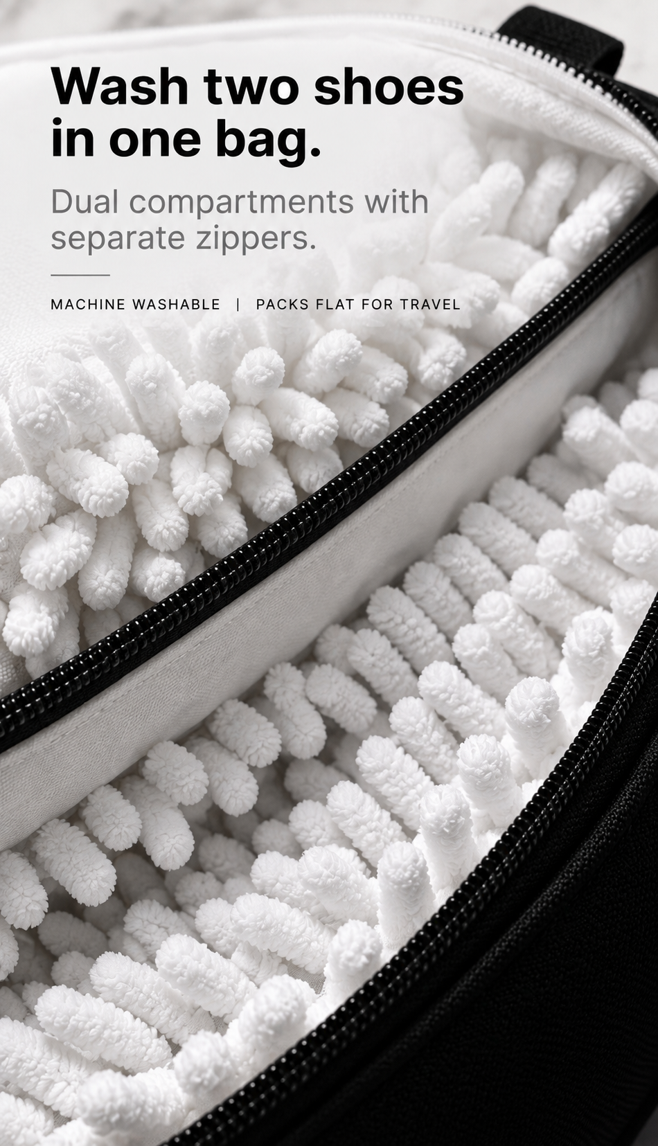 MILD CONTROL™ Dual-Compartment Shoe Washing Bag